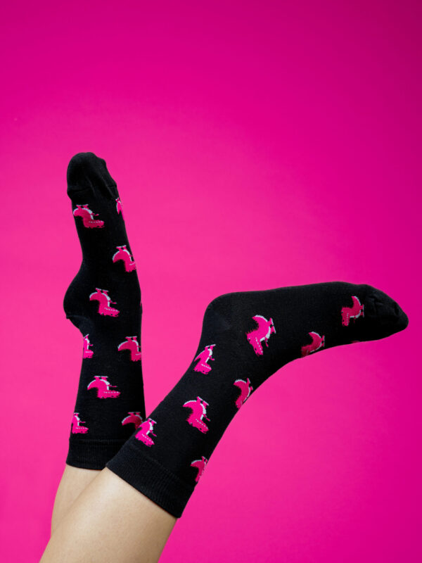 reguliere sokken roze met zwart