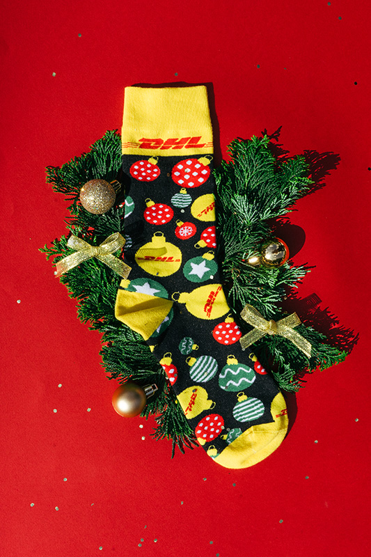 Kerstsokken bedrukken DHL