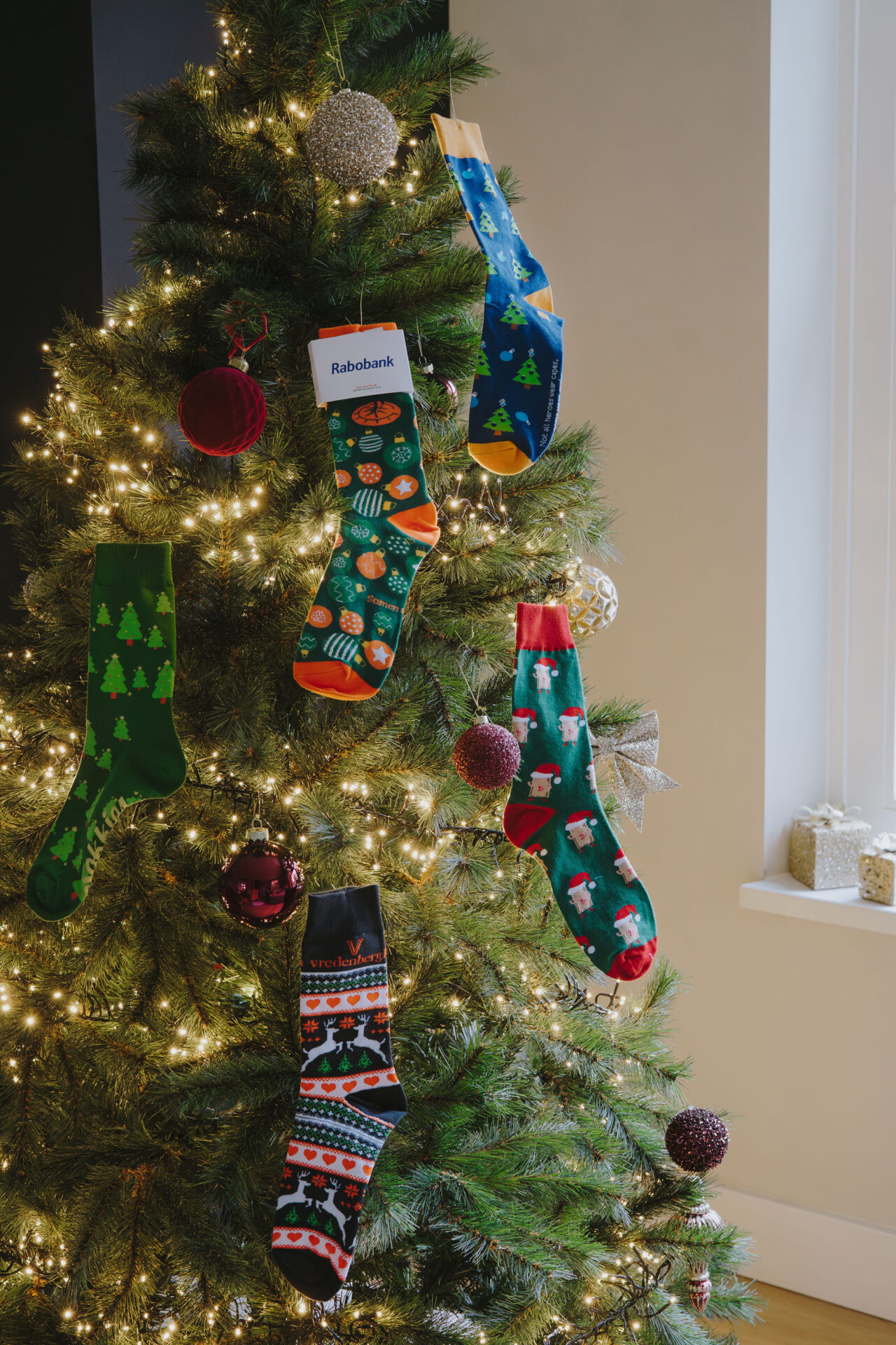 kerstsokken bedrukken rabobank